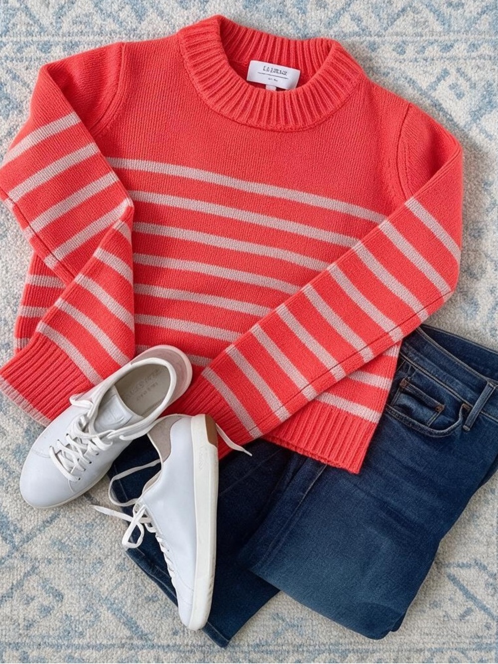 La Ligne Mini Marin Sweater. Hot pink/Pale pink. S. EUC